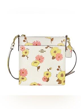 Coach Kitt Messenger Crossbody Bag With Cream and Floral Print